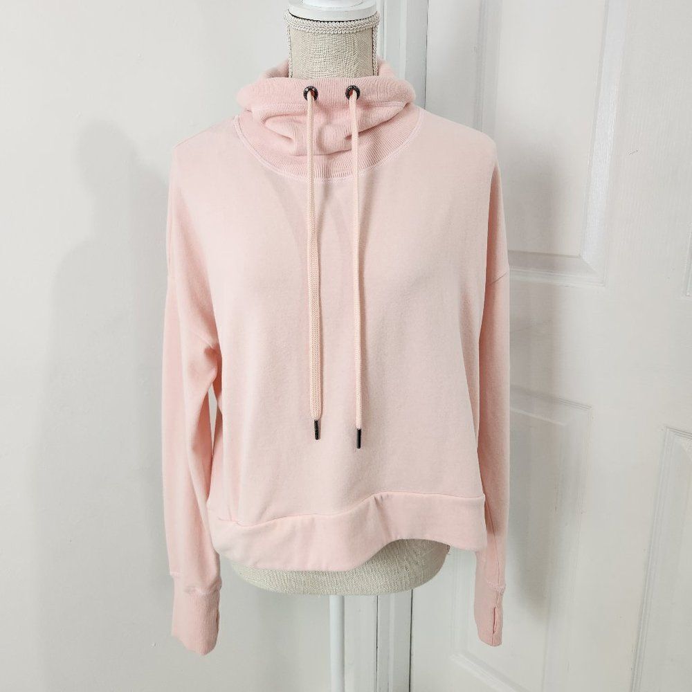 Sweaty Betty Sweatshirt Womens Small Pink Harmonise Italian Fleece Thumbholes